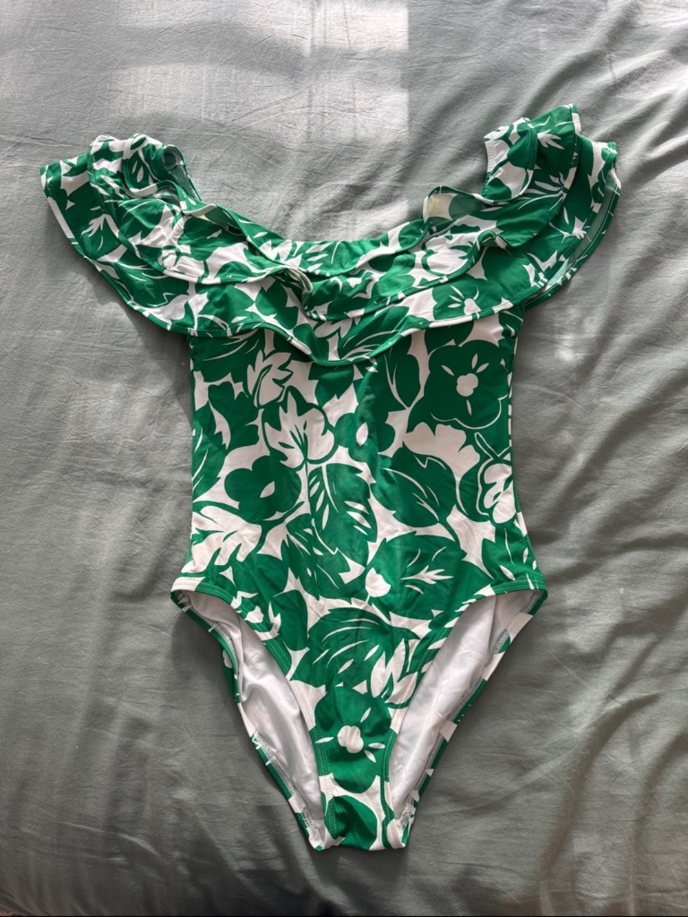 kate spade Green and White Floral One-Piece Swimsuit